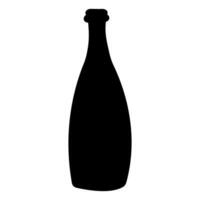 bouteille transparent noir du vin France dîner le déjeuner vecteur