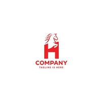 lettre h cheval logo conception modèle inspiration, vecteur illustration.