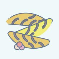 icône Kazunoko. en relation à Sushi symbole. griffonnage style. Facile conception modifiable. Facile illustration vecteur