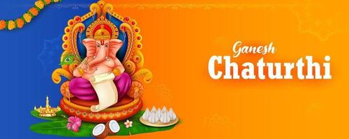 fond de seigneur ganpati pour le festival de ganesh chaturthi de l'inde vecteur