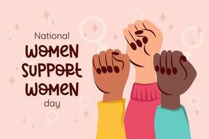 femme soutien femme nationale journée. femme féminisme solidarité concept vecteur