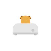 acier grille-pain icône avec tranche de pain. vecteur plat style illustration sur blanc Contexte. Accueil appareils électroménagers cuisine cuisine Accueil équipement