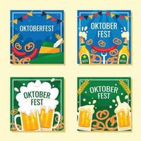 cartes de célébration de fête oktoberfest joyeuses vecteur