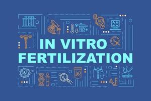 bannière de concepts de mot de fécondation in vitro vecteur