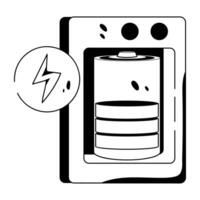 batterie d'alimentation à la mode vecteur