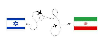 vol et Voyage de Israël à J'ai couru par passager avion Voyage concept vecteur