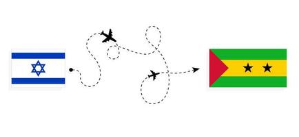 vol et Voyage de Israël à sao tome et principe par passager avion Voyage concept vecteur