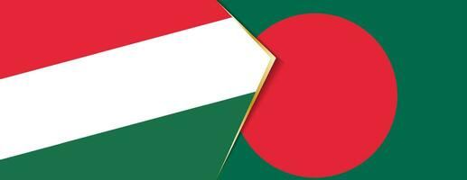 Hongrie et bangladesh drapeaux, deux vecteur drapeaux.