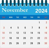 novembre 2024 calendrier mur calendrier 2024 modèle vecteur