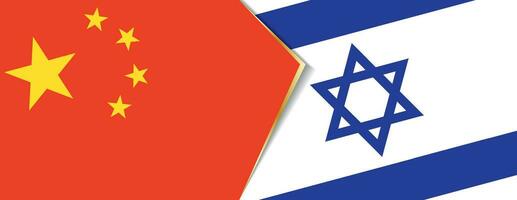 Chine et Israël drapeaux, deux vecteur drapeaux.