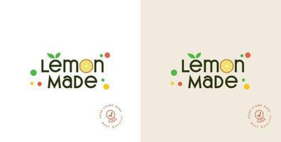 limonade citron boisson logo conception, doux boisson logo conception. énergie les boissons logo conception. fruit jus logo modèle conception. vecteur