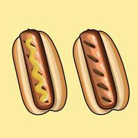 Hot-dog vite nourriture vecteur ouvrages d'art illustration