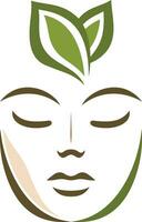 faciale traitement logo modèle vecteur illustration, à base de plantes visage traitement icône symbole Stock vecteur image