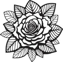 Rose fleur clipart noir blanc images. main tiré des roses. esquisser Rose fleurs avec feuilles vecteur