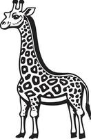 girafe dessin animé personnages isolé sur blanc Contexte. illustration pour les enfants. coloration livre. coloration page. vecteur