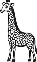 girafe dessin animé personnages isolé sur blanc Contexte. illustration pour les enfants. coloration livre. coloration page. vecteur