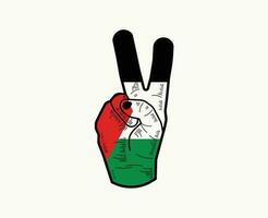 Palestine drapeau emblème main conception milieu est pays abstrait symbole vecteur illustration