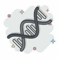 icône ADN. en relation à monde cancer symbole. bande dessinée style. Facile conception modifiable. Facile illustration vecteur
