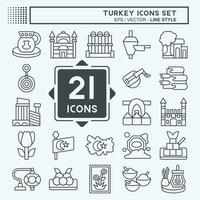 icône ensemble Turquie. en relation à éducation symbole. ligne style. Facile conception modifiable. Facile illustration vecteur