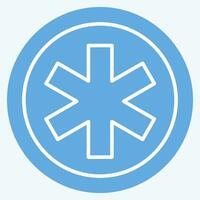icône urgence. en relation à monde cancer symbole. bleu yeux style. Facile conception modifiable. Facile illustration vecteur