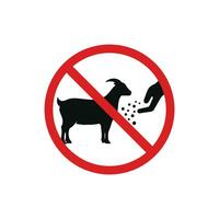 faire ne pas alimentation le chèvre icône signe symbole isolé sur blanc Contexte vecteur