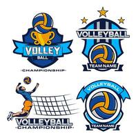 ensemble de volley-ball équipe logo badge. vecteur