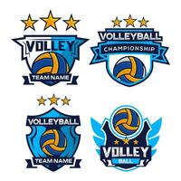 ensemble de volley-ball équipe logo badge. vecteur