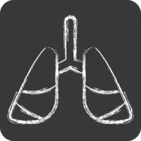 icône poumon cancer. en relation à monde cancer symbole. craie style. Facile conception modifiable. Facile illustration vecteur