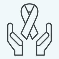 icône ruban. en relation à monde cancer symbole. ligne style. Facile conception modifiable. Facile illustration vecteur