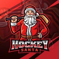 le hockey Père Noël esport mascotte logo conception vecteur