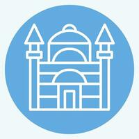 icône bleu mosquée. en relation à dinde symbole. bleu yeux style. Facile conception modifiable. Facile illustration vecteur