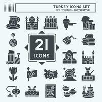 icône ensemble Turquie. en relation à éducation symbole. glyphe style. Facile conception modifiable. Facile illustration vecteur