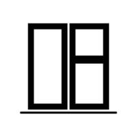 fenêtre icône. Facile solide style. fenêtre cadre, fermé, construction, chambre, loger, Accueil intérieur concept. silhouette, glyphe symbole. vecteur illustration isolé.