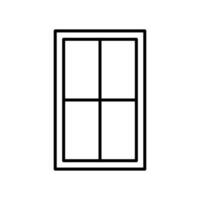 fenêtre icône. Facile contour style. fenêtre cadre, construction, chambre, loger, Accueil intérieur concept. mince ligne symbole. vecteur illustration isolé.