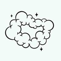 bande dessinée des nuages, dessin animé vecteur des nuages dans ligne style isolé sur lumière Contexte. vecteur illustration