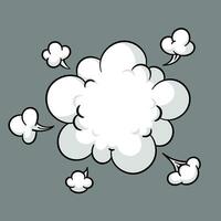 bande dessinée nuage ou fumée, dessin animé vecteur mouvement effets, et explosions isolé sur gris Contexte. vecteur illustration