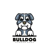 bouledogue mascotte dessin animé logo vecteur