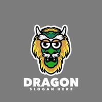 marrant dragon dessin animé mascotte logo conception vecteur