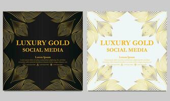 d'or floral social médias modèle. adapté pour social médias poste, la toile bannière, couverture et carte vecteur