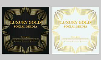 d'or floral social médias modèle. adapté pour social médias poste, la toile bannière, couverture et carte vecteur