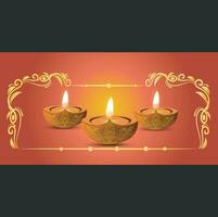 content diwali diya Festival Contexte avec pétrole lampe et pente vacances Contexte bannière vecteur