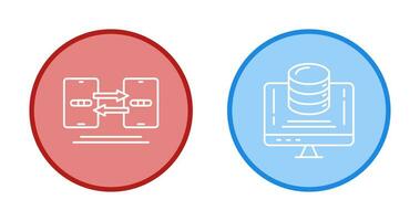 Les données synchronisation et Les données espace de rangement icône vecteur
