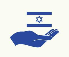 Israël drapeau et main symbole abstrait milieu est pays vecteur illustration conception