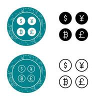 icône de vecteur de symboles monétaires