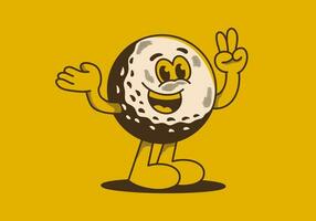 bonheur est le clé à vie. mascotte personnage illustration de le golf Balle avec content visage vecteur