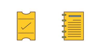 passe et bloc-notes icône vecteur