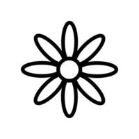 fleur icône. direct style fleur contour icône vecteur illustration