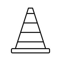 Icône de ligne noire de cône de construction vecteur