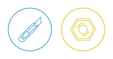 Stationnaire couteau et écrou icône vecteur