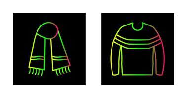 chaud écharpe et habits icône vecteur